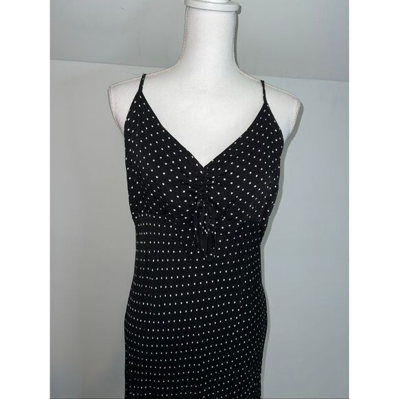 Women’s Black w/ white polka dots maxi Dress XL - Picture 1 of 10